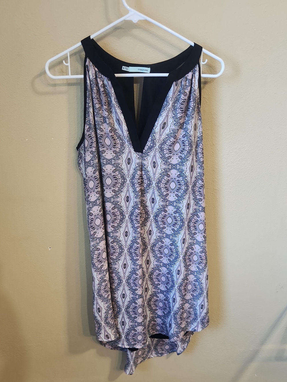 Maurices Pink and Black Printed V-Neck Camisole
